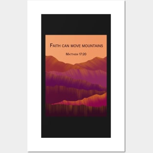 Faith can move mountains | Christian bible verse artprint Posters and Art